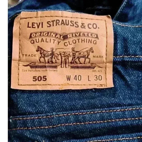 1993‎ Vin Levis 505 Jeans Made in Mexico Orange Tab Dark Wash Straight Leg 40x30 - Picture 1 of 9